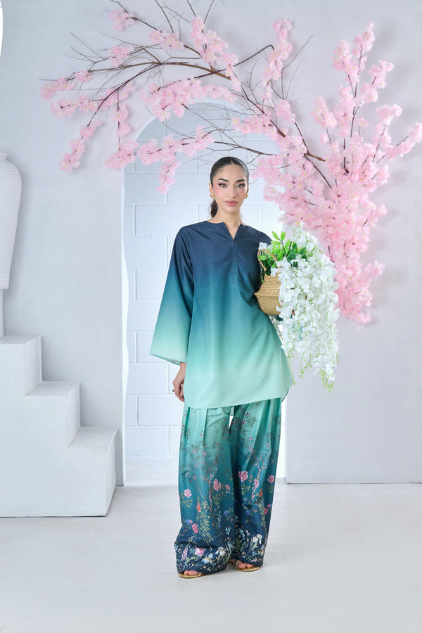 Marine Blossom Printed 2-Piece